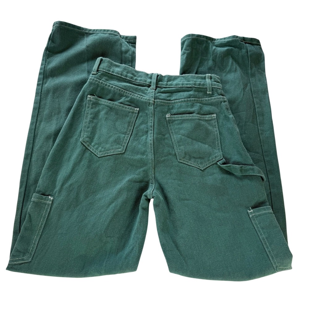 Lioness Miami Vice Green Contrast Stitch Cargo Barrel Leg Carpenter Pants XXS - Picture 12 of 12